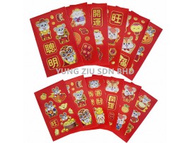 102-11#RED ENVELOPE WITH STICKER(12P/PACK)CNY(11039)13CM